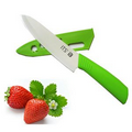 5" White Blade Green Handle Sharp Ceramic Chef's Kitchen Knife, Laser Etching Logo Custom
